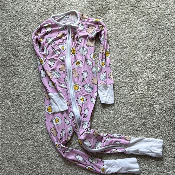 Little Sleepies Pink Breakfast Print Footie - Picture 1 of 2